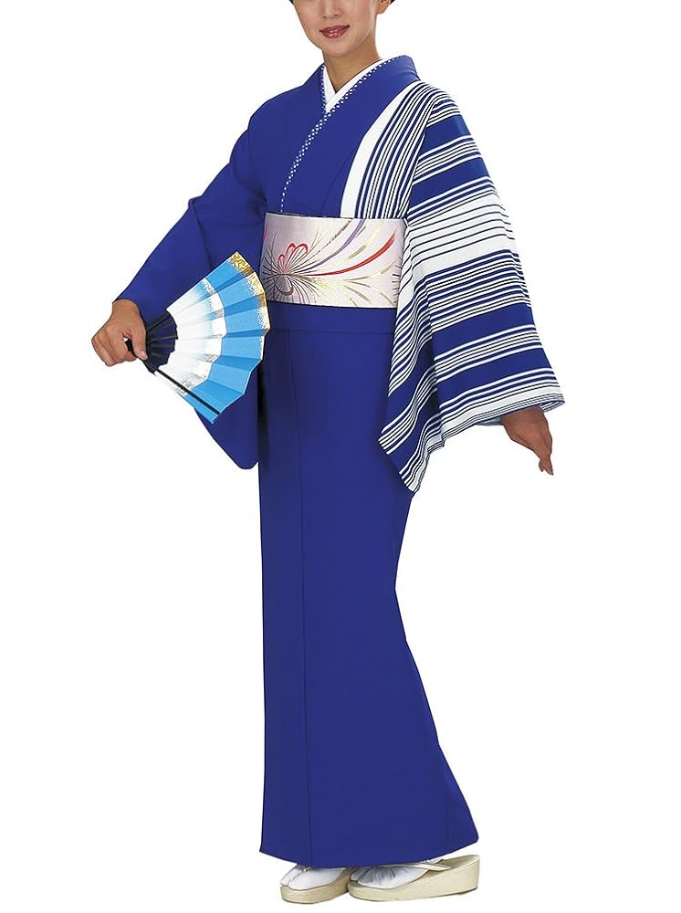 ☆専用☆美品 夢工房 綿 洗える着物“矢羽の様に翔ける初秋”浴衣 K-32 浴衣 レディース 夢工房 浴衣単品 ( NO,2 紫紺・金魚 うちわ